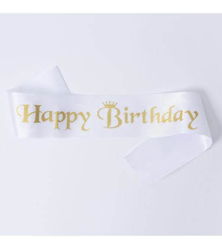 Birthday sash - white crown