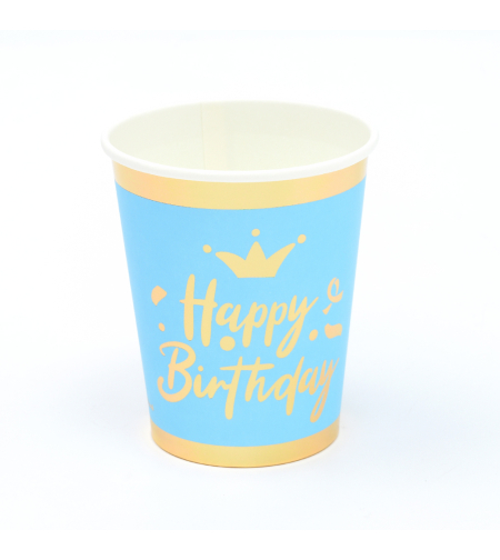 Happy Birthday Blue Cups 8pcs