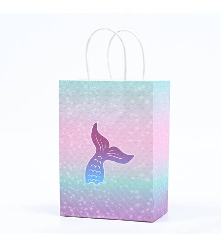 Paper bags with handles - mermaid, 12 units