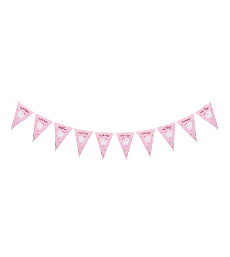 Pink tooth flag banner - 3m