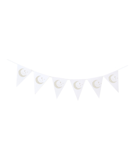 Ramadan flag banner - shiny gold, 3m