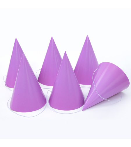 Plain paper hat - purple, 6 units