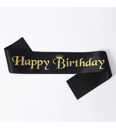 Birthday sash - black crown