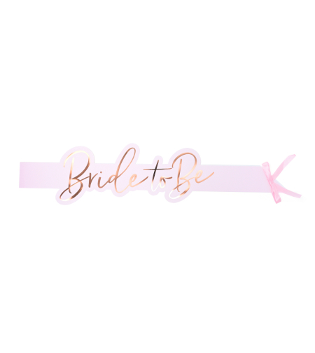 Bride sash - shiny foil paper, rose gold design