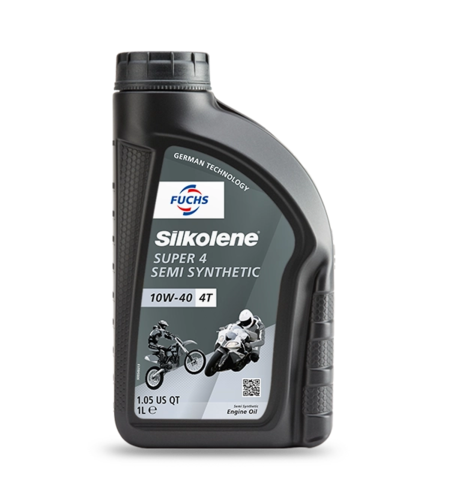 שמן מנוע למנועי 4 פעימות חצי סינטטי ליטר 1 SILKOLENE ‭SUPER 4 10W-40