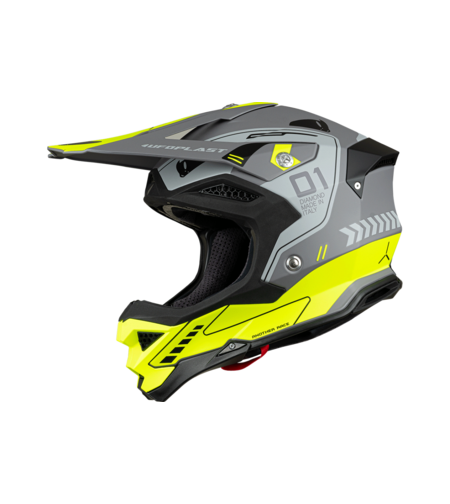 קסדת שטח UFO Diamond אפור/צהוב/שחור מט