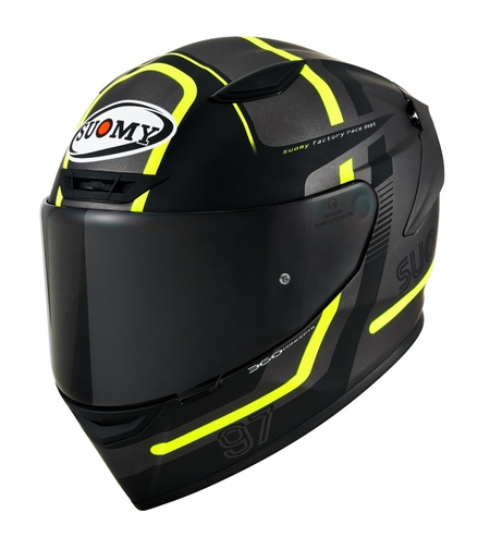 קסדת ספורט SUOMY TRACK-1 שחור/אפור/צהוב מט