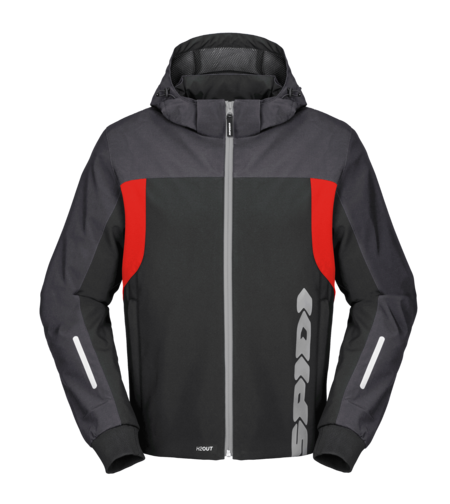 מעיל קפוצ׳ון SPIDI Hoodie H2Out II שחור/אדום