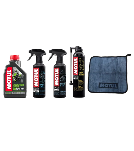 ערכת טיפול וטיפוח לקטנוע מבית MOTUL