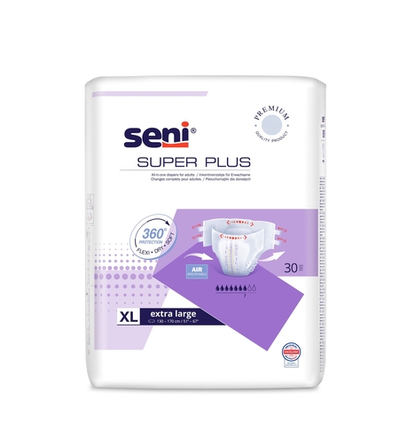 חיתולים למבוגרים SENI -סופר סאני פלוס, מידה XL, באריזת חיסכון 30 יח'