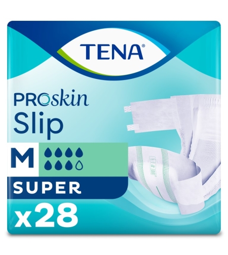 חיתולים למבוגרים טנה TENA סליפ סופר, מידה M, ספיגה מוגברת ללילה 28 יח'