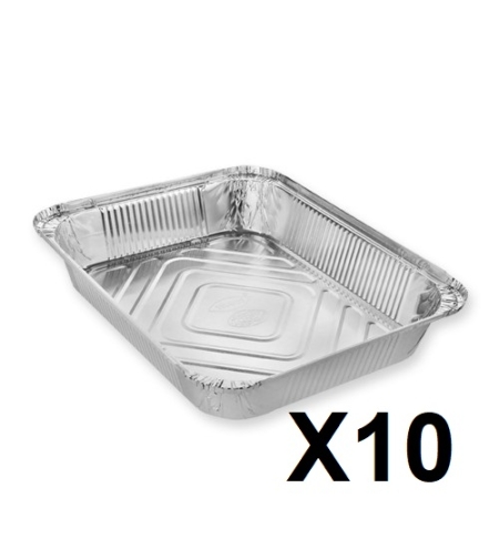 10 יחי תבניות אלומניום מלבנית גודל 105