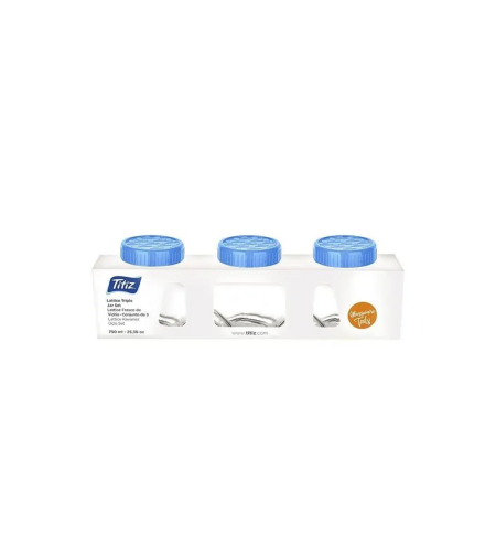3 צנצנת אחסון עגולה 0.5 ליטר מזכוכית עם מכסה