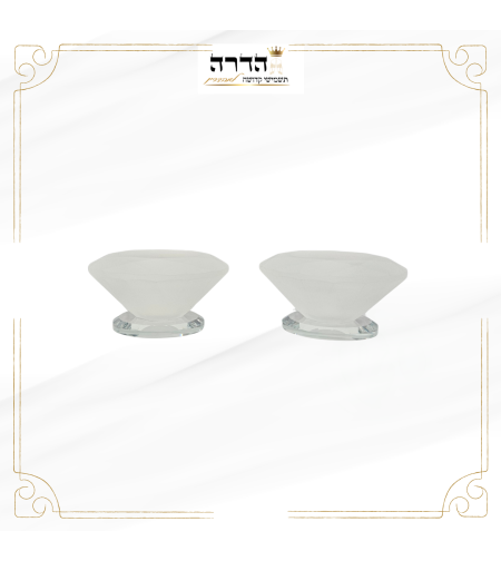 זוג פמוטי קריסטל חלבי 7 ס