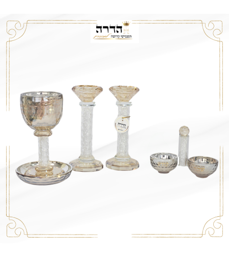 סט קידוש קריסטל גוון זהב