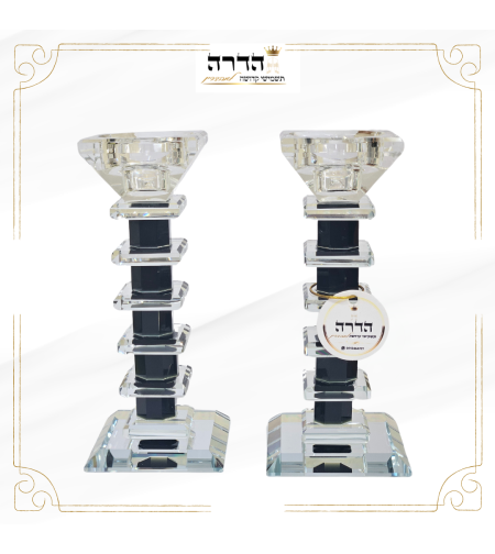 זוג פמוטי קריסטל מהודרים גוון שחור