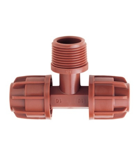 PLASSON | מחבר טי הברגה חיצונית 16X3/4X16