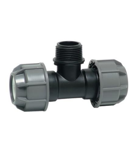 מחבר T הסתעפות | 16 , 20 , 25 , 32 | הברגה חיצונית 1/2 , 3/4 , 1 | PLASSON