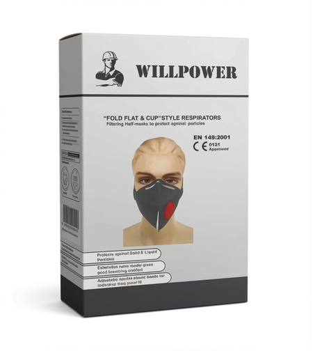 WILLPOWER | מסכות עבודה נגד כימיקלים וחומרים מסוכנים | 1 , 10 , 20 יח'