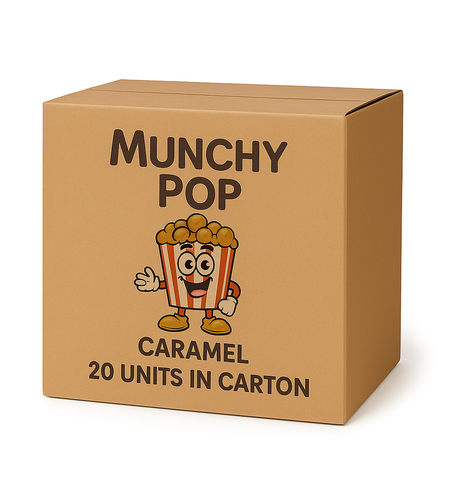 חטיף תירס פופ קורן  בטעם קרמל - 120 גרם * 20 יחידות ( מארז )