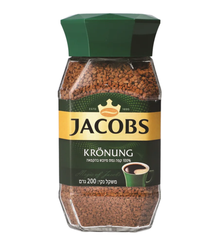 קפה נמס גאקובס 200 גרם פתק ירוק  קרטון 1/6