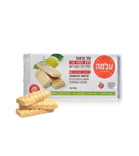 עלמה וופל בטעם לימון ללא תוספת סוכר – 175 גרם × 12 יחידות (מארז)