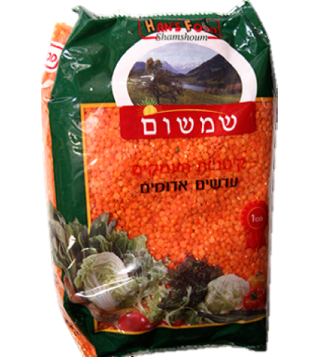 קיטניות העמקים עדשים אדומים מבריק 800 גרם * 12 יחידות (מארז)