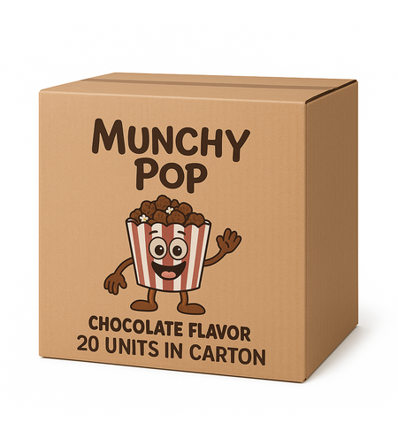 חטיף תירס פופ קורן  בטעם שוקולד - 120 גרם * 20 יחידות ( מארז )