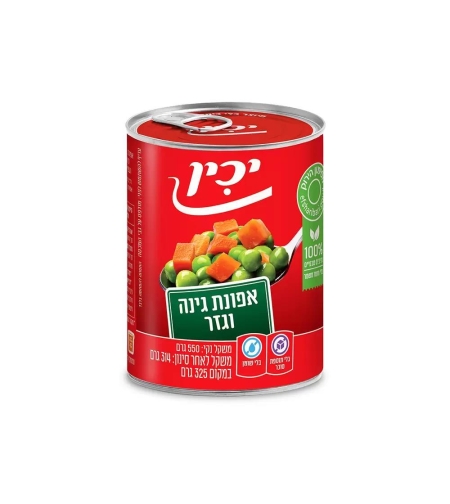 אפונה וגזר יכין – 550 גרם × 12 יחידות (מארז)