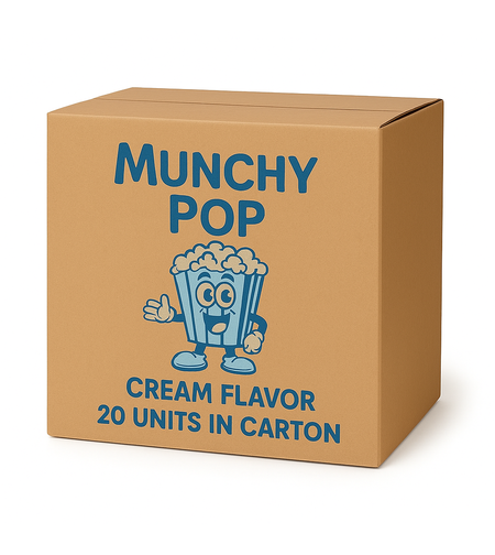 חטיף תירס פופ קורן  בטעם קרם וניל - 120 גרם * 20 יחידות ( מארז )