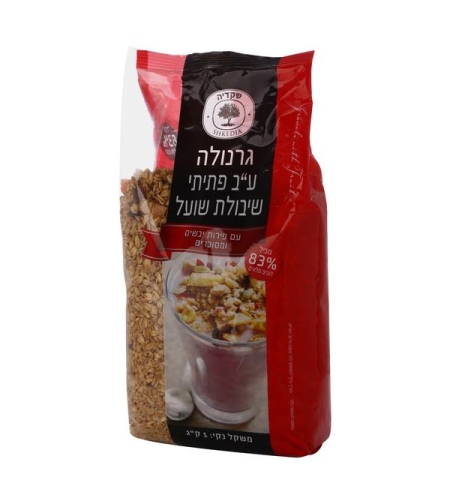 גרנולה 500 גרם שיבולת שועל עם פירות יבשים ומסוכרים