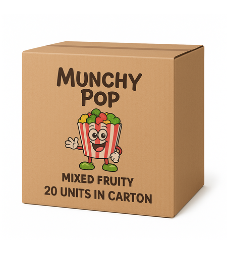 חטיף תירס פופ קורן  בטעם פירות  - 120 גרם * 20 יחידות ( מארז )