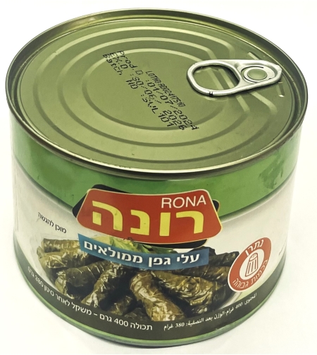 עלי גפן ממולא אורז (רונה) – 400 גרם × 24 יחידות (מארז)