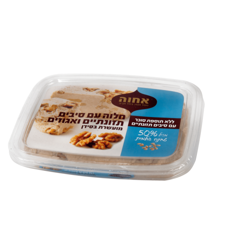 חלבה אחוה ללא סוכר עם סיבים ואגוזים – 400 גרם - יחידה