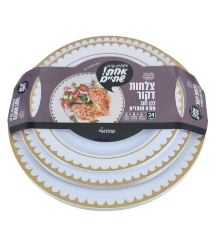 סט צלחות 24 חלקים דקור
