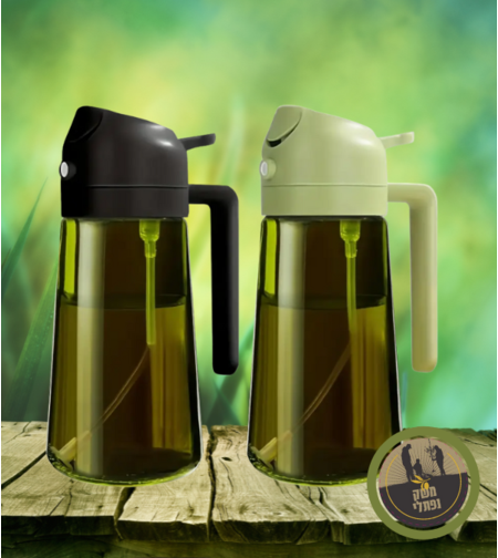 קנקן זכוכית למזיגה וריסוס שמן זית