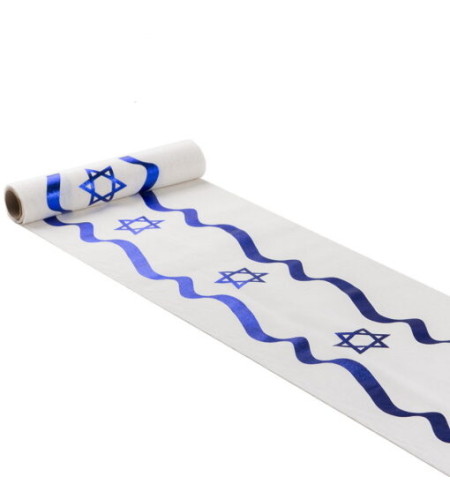 ראנר שולחן מכותנה – דגל ישראל מתנפנף ליום העצמאות