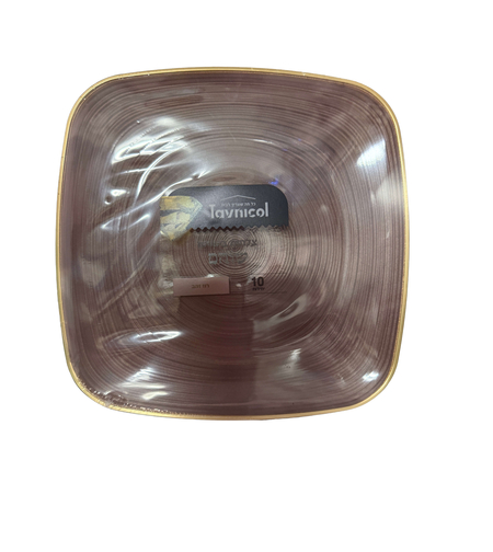 צלחות 9 מרובעות שוהם רוז זהב – 10 יחידות