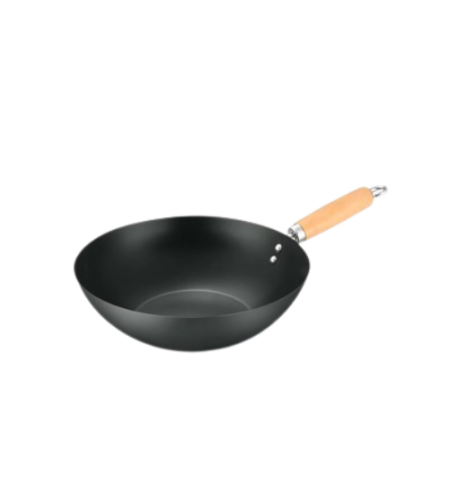 מחבת ווק קרבון ידית עץ Classic