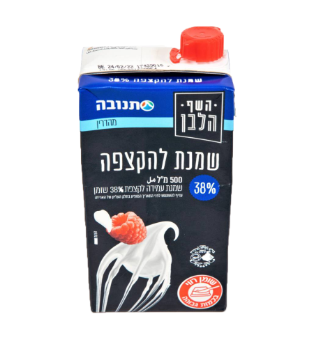 שמנת להקצפה 38% 500 מל'