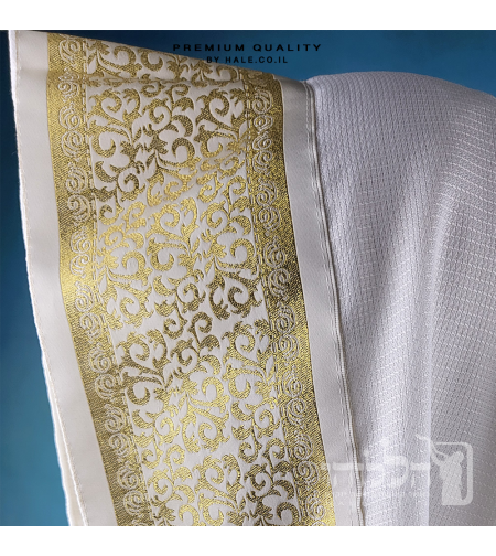 טלית חתנים אקרילן מהודרת פסים זהב לא מחליקה - 609