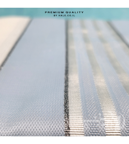 טלית מרוקאית 100% צמר תשבץ – פסים תכלת - 262