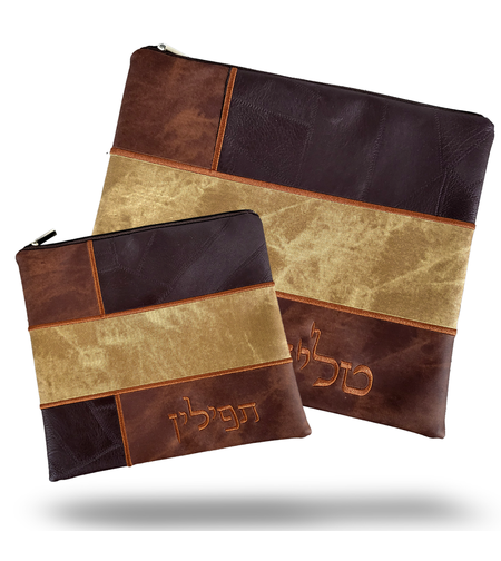 סט כיסוי לטלית ותפילין – דגם חומה 224