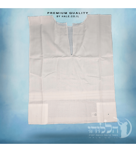 טלית קטן 100% צמר רחלים עם פסים לבנים - ללא פרנזים - 270