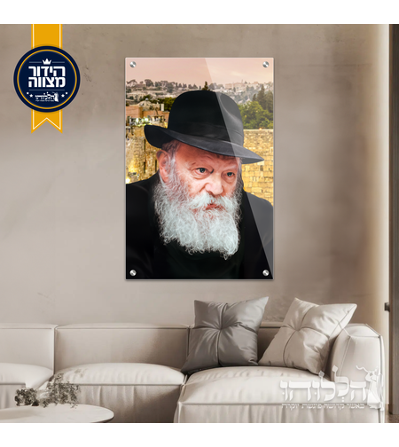 תמונת זכוכית הרבי מילובביץ’ רקע הכותך דגם 3027