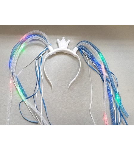 קשת רסטות כחול לבן אורות