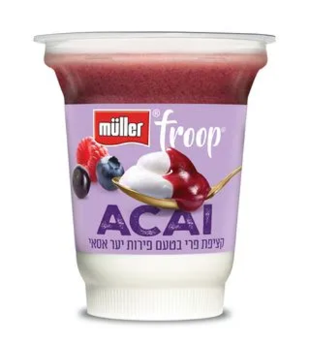 יוגורט עם קציפת פרי בטעם פירות יער אסאי