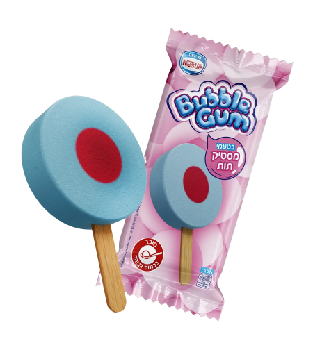 גלידה בטעם מסטיק ושרבט בטעם תות