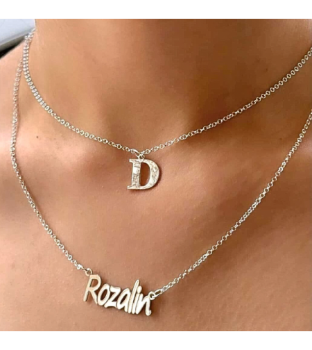 שרשרת כפולה אות&שם