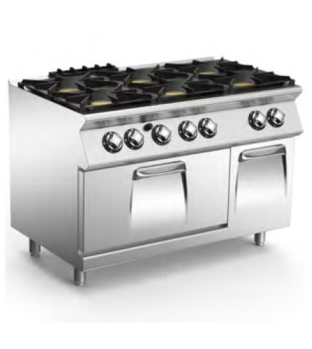 כיריים גז, שישה מבערים: סך הכל 44000W על גבי תנור גז